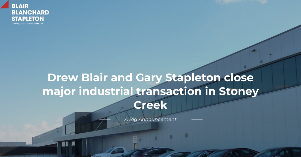 Drew Blair and Gary Stapleton close major industrial transaction in